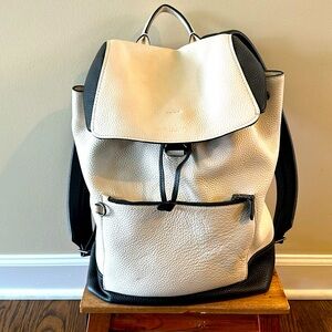 Coach leather white and black backpack